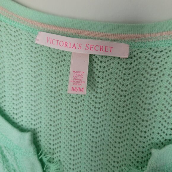 Victoria's Secret Lightweight Sweater Fitted Long Sleeve Green V Neck Size M - Picture 5 of 6